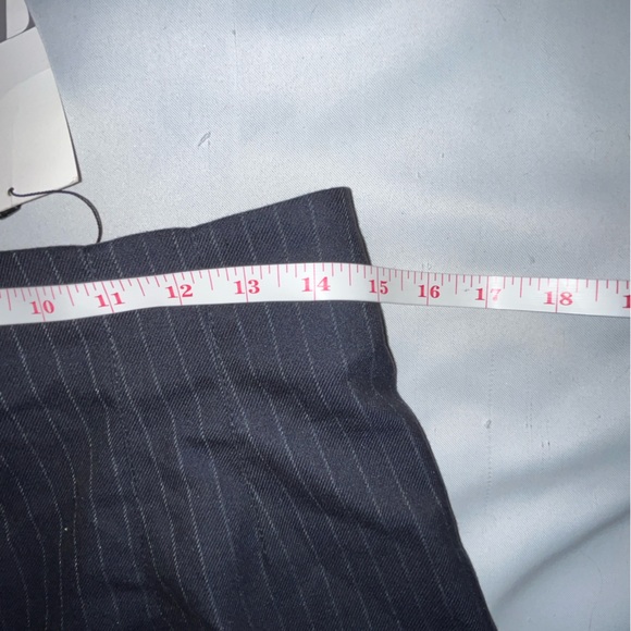 Zara Navy Pin Striped High Waisted Pants Straight Leg Size Large New With Tags - Picture 8 of 8